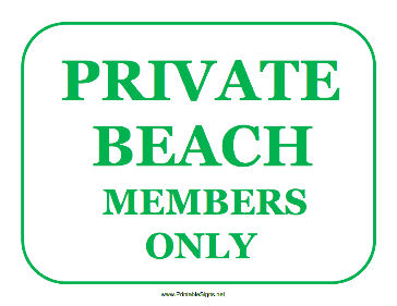 Private Beach Sign