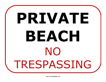 Private Beach Sign