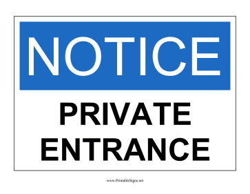 Private Entrance Sign