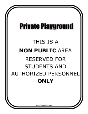 Private Play Ground Sign