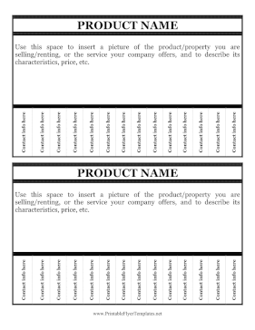 Product Flyer With Tabs 2 Per Page Sign