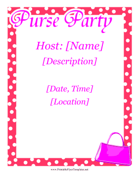 Purse Home Party Flyer Sign