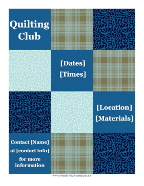 Quilting Club Sign