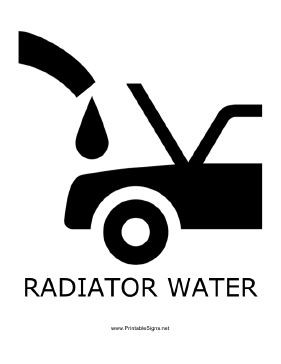Radiator Water with caption Sign