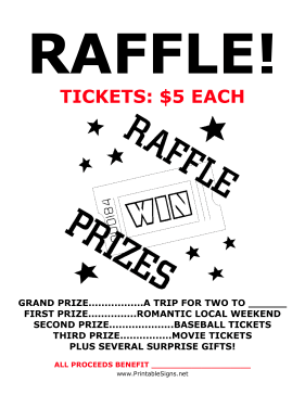 Raffle Fundraiser Sign