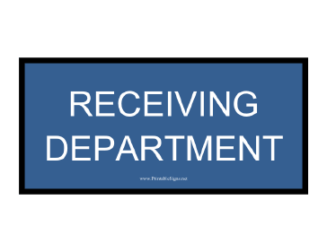 Receiving Department Sign