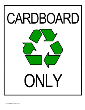 Recycle Cardboard Sign