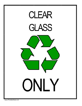 Recycle Clear Glass Sign