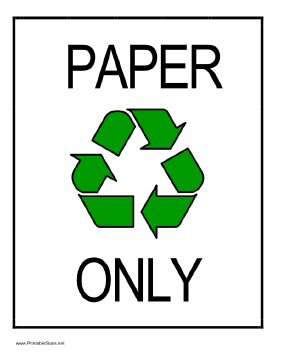 Recycle Paper Sign