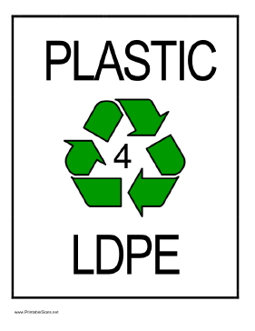 Recycle Plastic type 4 Sign