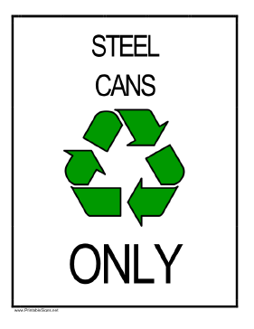 Recycle Steel Cans Sign