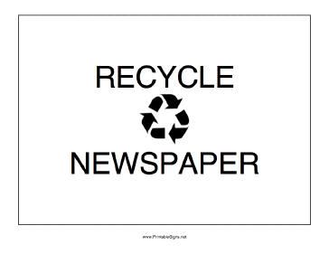 Recycle Newspaper Sign