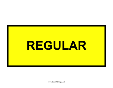 Regular Fuel Sign
