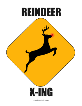 Reindeer Crossing Sign