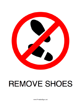 Remove Shoes Sign