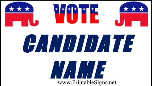 Republican Sign Palm Cards Sign