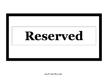 Reserved Sign