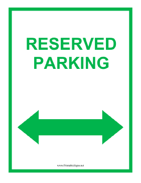 Reserved Parking Both Sides Sign