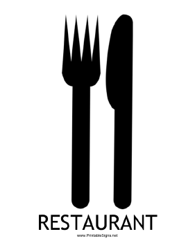 Restaurant with caption Sign