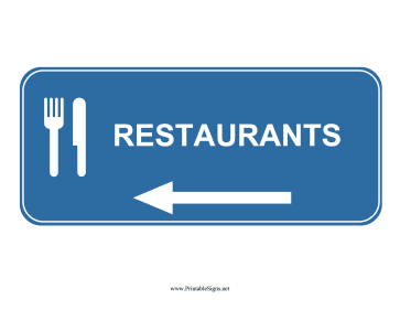 Restaurants Left Sign