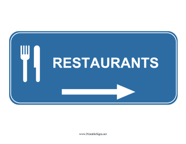 Restaurants Right Sign