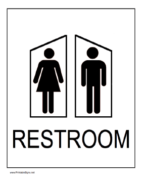 Men's and Women's Restrooms Sign