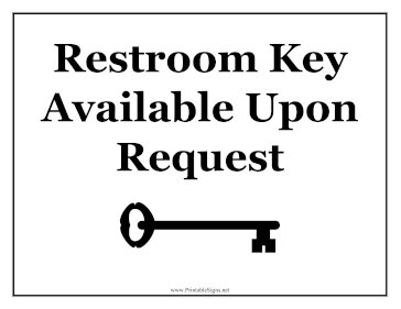 Restroom Key Sign