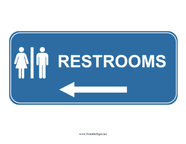 Restrooms Left Sign