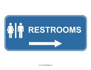 Restrooms Right Sign