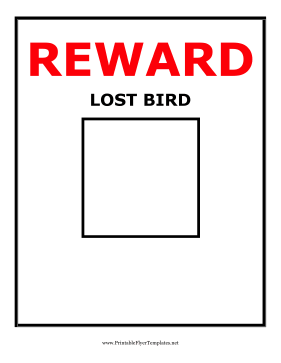 Reward Lost Bird Flyer Sign