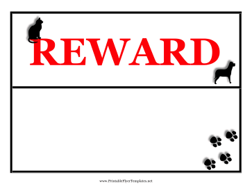 Reward Lost Pet Flyer Sign
