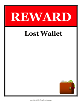 Reward Lost Wallet Flyer Sign