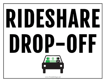 Rideshare Drop-Off Sign