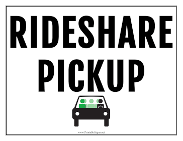 Rideshare Pickup Sign