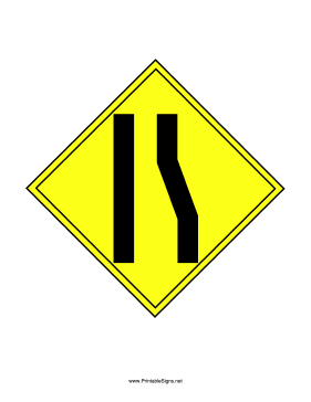 Right Lane Ends Sign