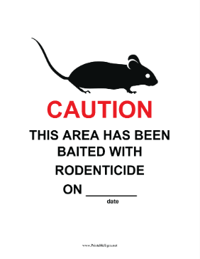Rodent Bait Warning Sign