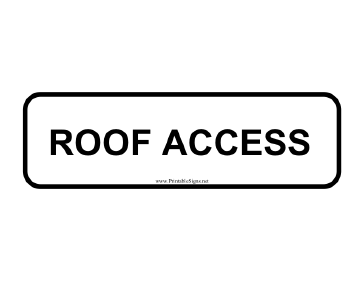 Roof Access Sign