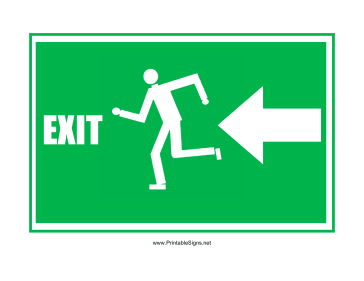 Run Man Exit Left Sign