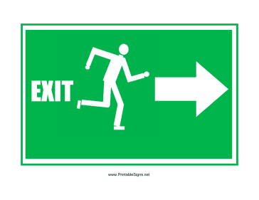 Run Man Exit Right Sign