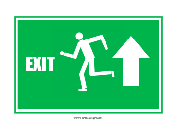 Run Man Exit Up Left Sign