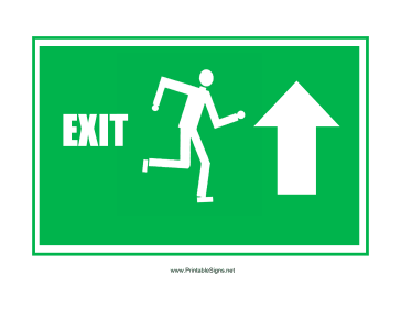 Run Man Exit Up Right Sign