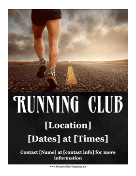 Running Club Flyer Sign