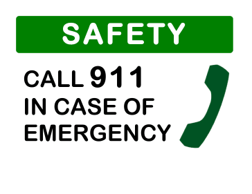 Safety Call 911 Sign