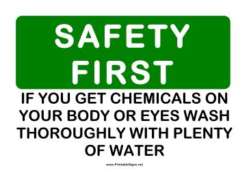 Safety Chemicals Sign