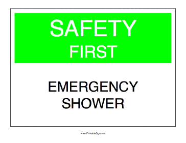 Emergency Shower Sign