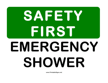 Safety Emergency Shower 2 Sign