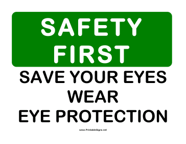 Safety Eye Protection Sign