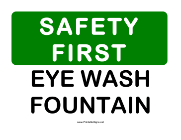 Safety Eye Wash Sign