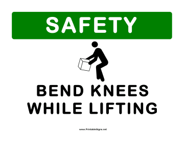 First Bend Knees Sign