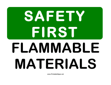 Safety Flammable Material Sign